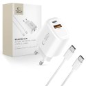 TECH-PROTECT NCA45W-GAN 2-PORT NETWORK CHARGER PD 45W / QC3.0 + TYPE-C CABLE WHITE Tech-Protect