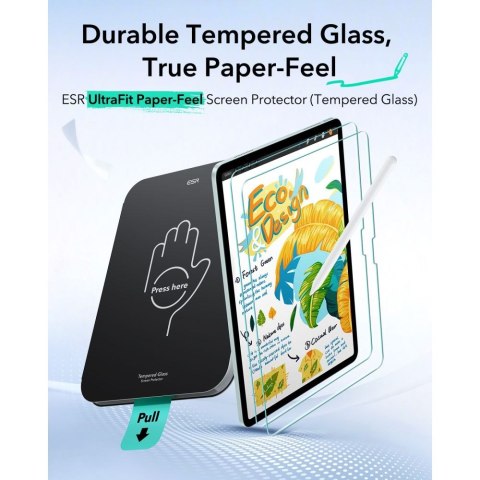SZKŁO HARTOWANE ESR PAPER FEEL 2-PACK IPAD AIR 13" 1 / 2 / 3 2024-2026 CLEAR ESR