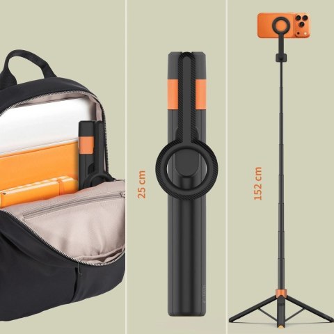 TECH-PROTECT L10S MAGSAFE BLUETOOTH SELFIE STICK TRIPOD BLACK/ORANGE Tech-Protect