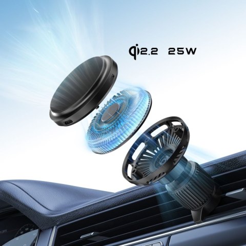 TECH-PROTECT V9 ARCTICBOOST MAGNETIC MAGSAFE DASHBOARD & VENT CAR MOUNT WIRELESS CHARGER 25W QI2.2 BLACK Tech-Protect