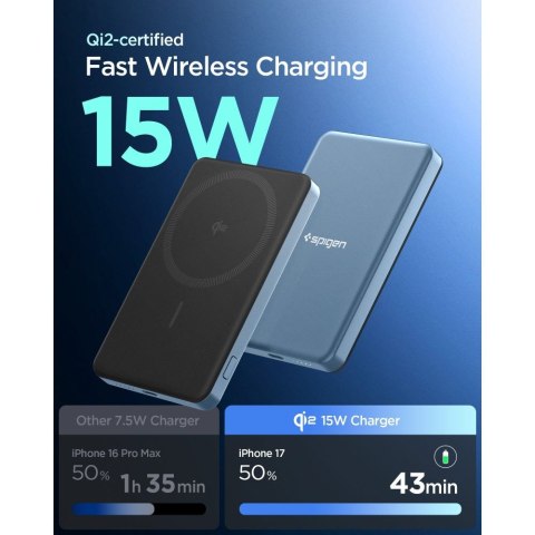 SPIGEN EA2205MQ ESSENTIAL MAGSAFE POWER BANK 5000MAH 22.5W QI2 TEAL BLUE Spigen