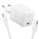 SPIGEN EE451EU ESSENTIAL 1-PORT NETWORK CHARGER 45W + TYPE-C CABLE WHITE Spigen