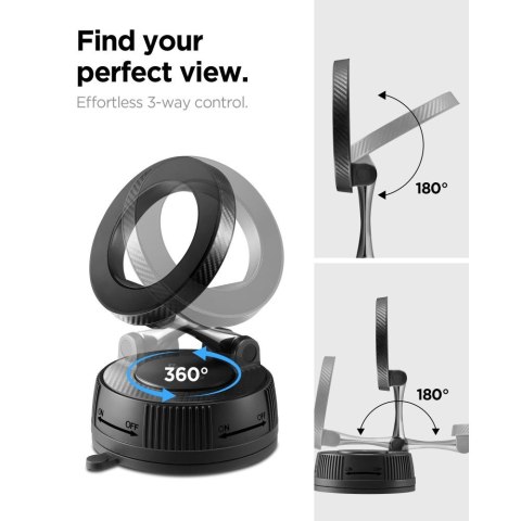 SPIGEN MFT36 VACUUMLOCK MAGNETIC MAGSAFE DASHBOARD CAR MOUNT BLACK Spigen