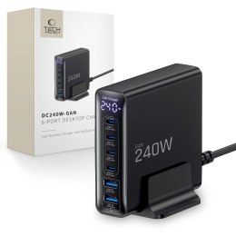 TECH-PROTECT DC240W-GAN 6-PORT DESKTOP CHARGER PD 240W / QC3.0 BLACK Tech-Protect