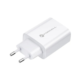 Ładowarka sieciowa do telefonu Forcell F-Energy USB C QC4.0 PD 3A 20W + kabel USB C do Lightning TFK-TC-20WPD biała