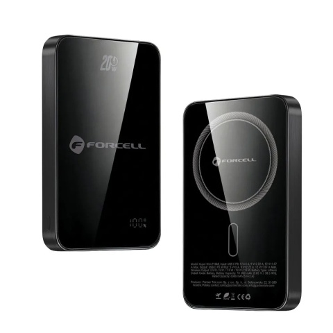 Powerbank zgodny z MagSafe Forcell F-Energy SuperSlim F10K8 QC4.0 PD3.0 15W 10000 mAh czarny 0INT