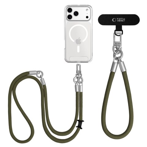 TECH-PROTECT C10S ROPE CROSSBODY & WRIST OLIVE GREEN/TITANIUM Tech-Protect