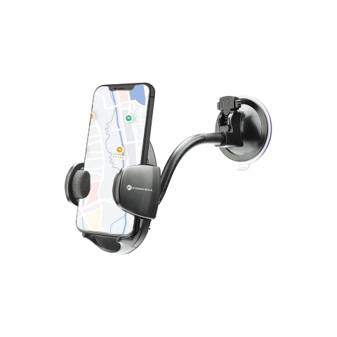 Uchwyt na telefon do samochodu uniwersalny Forcell F-Grip Oval 17 cm do szyby / deski / kratki czarny